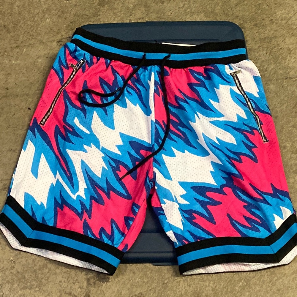 White/Blue/Pink Gym shorts